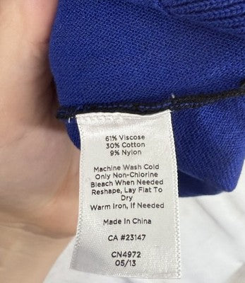 Talbots Sweater 2X Black Blue 3/4 Sleeve Colorblock NWT