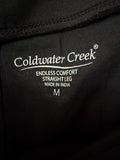 Coldwater Creek Endless Comfort Pants Black Medium Womens Pull On Straight Leg