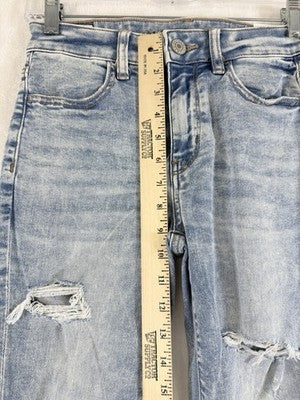 American Eagle High Rise Jegging Crop 2 Long Distressed Cloud Wash Blue New NWT