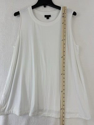J Jill Wearever Top XL White Sleeveless Jersey Knit Crew Neck Womens