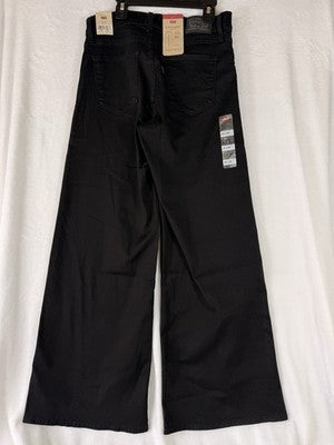 Levis 318 Shaping Wide Leg Jeans 27 Womens Black 27x30 Levi’s New NWT