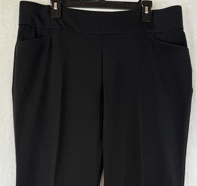 CJ Banks Signature Slimming Pants 16W Petite Black Ponte Knit Pull On Womens