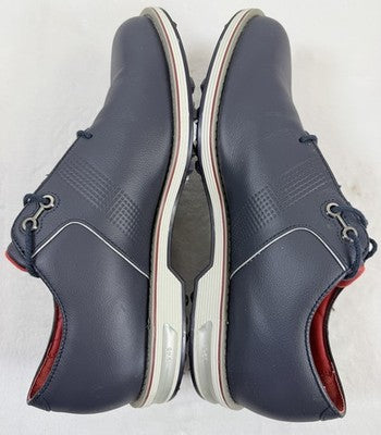 FootJoy DryJoys Golf Shoes 10.5 Men Premiere Series Flint Spikeless Blue Leather