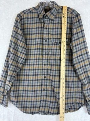J.Crew Cashmere Blend Slim Flannel Shirt Men Small Tan Button Down Mens