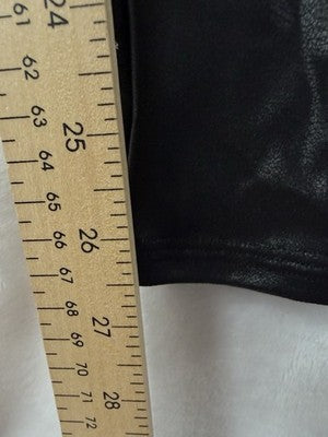 Spanx Leggings Large Black Faux Leather Womens Slimming Compression Shapewear