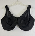 Glamorise 46G Bra WonderWire Front Closure Underwire Black Lace CG195 Womens