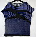 Clara Sun Woo Top XS Blue Black Short Sleeve Tunic Womens