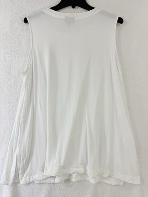 J Jill Wearever Top XL White Sleeveless Jersey Knit Crew Neck Womens