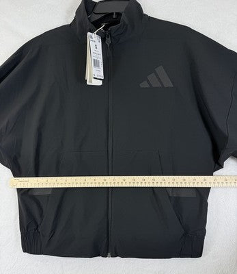 adidas Womens ZNE Woven Bomber Jacket Small Black Track Full Zip NWT New