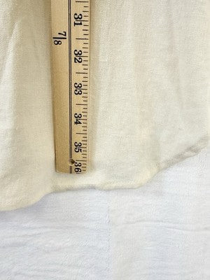 Old Navy Linen Shirt Dress Medium Ivory Shift Short Sleeve Button Front Womens