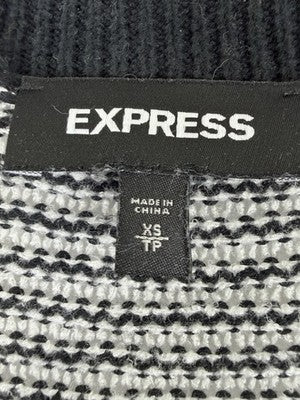 Banana Republic Cardigan Sweater XS Black White Open Front Womens