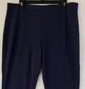 Talbots Ponte Pants XL Petite Navy Blue Knit Pull On Womens