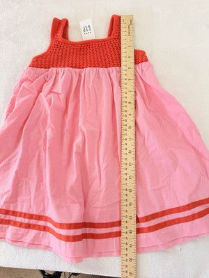 Baby Gap Dress 3T Summer Crochet Sleeveless Pink Fit Flare Sundress Girls New