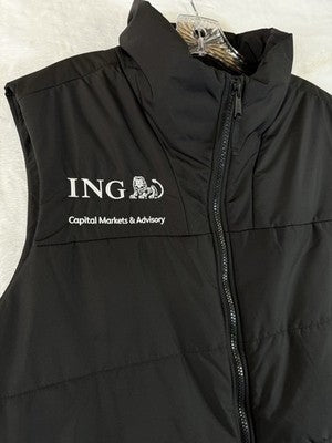 The North Face Puffer Vest Womens XXL ING Finance Company Logo Black