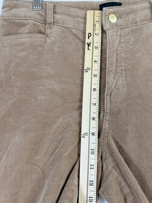 Talbots Corduroy Flare Leg Pants 4 Womens Caramel Tan Brown High Waist