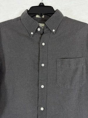J Crew Flannel Shirt Men Small Gray Every Stitch Considered Classic Button Up