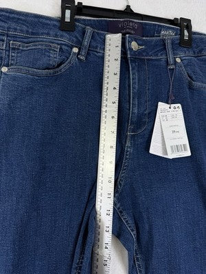 Mango Jeans Women 16 Martha Bootcut MNG Violeta High Rise Boot Cut Blue New
