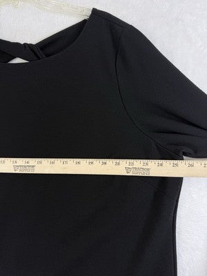 Talbots 2X Tops Black 3/4 Sleeve Textured Twist Back Womens