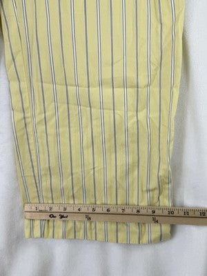 Gap Easy Wide Leg Pants Small Petite Womens Cotton Poplin Yellow Stripe New