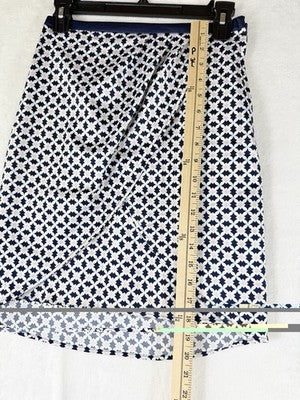 HM Skirt Size 4 Womens Faux Wrap Short Blue H&M H And M