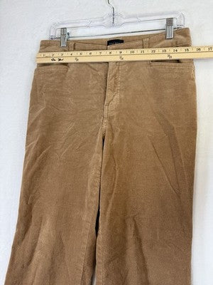 Talbots Corduroy Flare Leg Pants 4 Womens Caramel Tan Brown High Waist