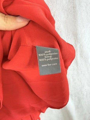 The Limited Top Medium Womens Sleeveless Red Blouse Pleated Lightweight