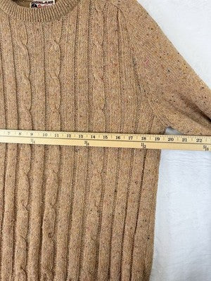 Vintage Highland Sportswear Sweater Mens Large Wool Blend Crew Neck Knit Beige