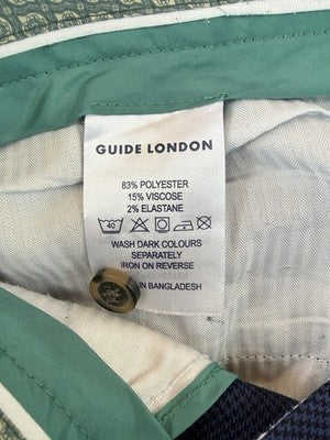 Guide London Dress Pants 34R 34 34x29 Mens Blue Herringbone Lightweight