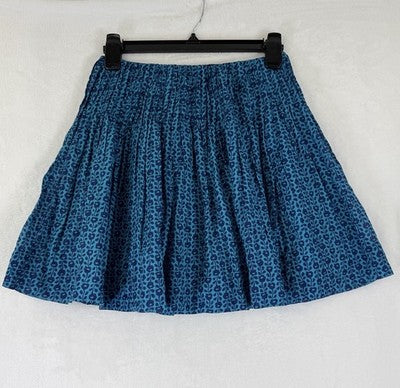 Little Marc Jacobs Skirt 12 Girls Blue Floral Cotton Silk Pleated