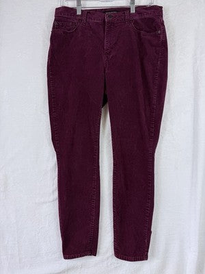 Banana Republic Corduroy Pants 30 10 Womens Burgundy Red Purple Mid Rise