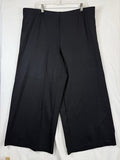 J Jill Wide Leg Ponte Crop Pants XL Black Knit Pull On Womens