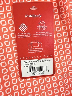 Redvanly Polo Short XXL Short Sleeve Golf New NWT