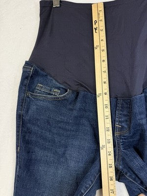 Old Navy Maternity Jeans 12 Boot Cut Dark Blue Full Panel