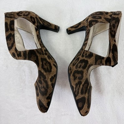 LifeStride Giovanna 2 Pump 9.5 Women Heels Leopard Print Heels Ankle Strap Flex