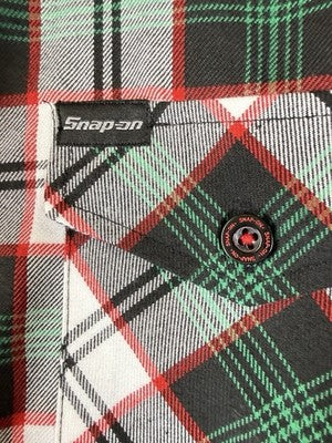 Dixxon Flannel Medium Mens Long Sleeve Snap On Tools Collab Green Plaid