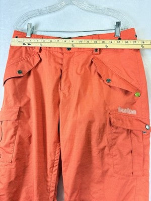 Burton Snowboard Pants Women Large Cargo Elite Pants Orange Ski Snow