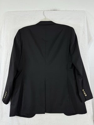 Jos A Bank Blazer 43L Black 100% Wool Gordon Jacket Gold Buttons Sport Coat Mens