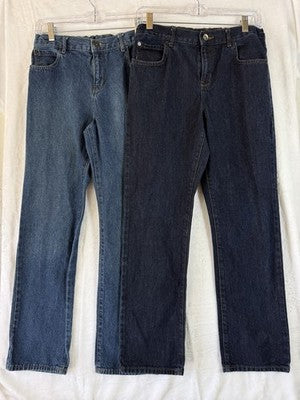 2 Pair The Children’s Place Boys Straight Jeans Size 14 Husky Blue Denim Lot