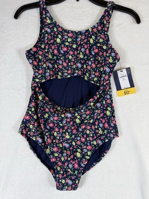 Gap Kids Girls 14/16 XXL Swimsuit One Piece Blue Floral Swim New NWT