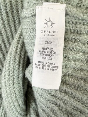 Offline By Aerie Sweater XS Green Tops Twist Front Long Sleeve Womens