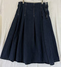 Pilcro Anthropologie Denim Midi Skirt Pleated 14 Womens Dark Blue