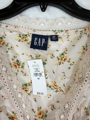 Gap Top XS Womens Babydoll Flutter Sleeve Floral Whimsical Fairycore New NWT