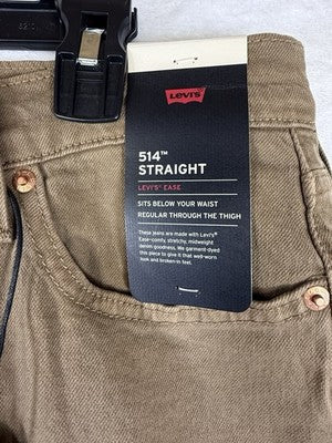 Levis 514 Straight Jeans Mens 29x30 Brown Levi’s New NWT