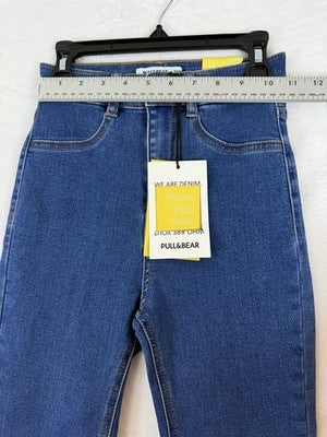 Pull & Bear Jeans 2 Skinny High Waist Blue Denim EU 34 Womens NWT