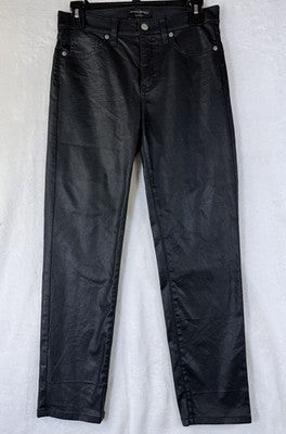 Banana Republic Coated Jeans Black 27 4 Petite Womens Slim High Rise Denim