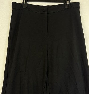 Eileen Fisher Pants Medium Black Washable Flex Ponte Straight Trouser Women Knit
