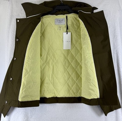 Calia Jacket XXL Womens Crop Rain Trench Coat Hooded Green New NWT  $118