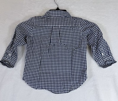 Baby Gap Boy 2T NWT Shirt Long Sleeve Blue Gingham Button Down Cotton New