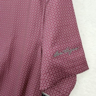 Ben Hogan Performance Polo Small Mens Shirt Sleeve Burgundy Print Golf Shirt New