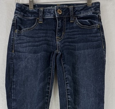 American Eagle Jeggings Size 00 Dark Blue Zip Ankle Denim Jeans